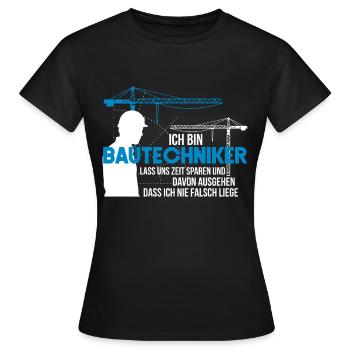 bautechniker - Frauen T-Shirt - Schwarz - Vorne - AI Model Female 172 dark (172cm)
