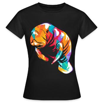 Seekuh Dugong - Frauen T-Shirt - Schwarz - Vorne - AI Model Female 172 dark (172cm)