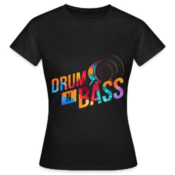 Drum n Bass - T-shirt Femme - noir - Devant - AI Model Female 172 dark (172cm)