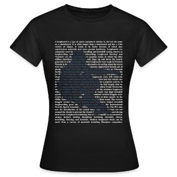 Longboard - Frauen T-Shirt - Schwarz - Vorne - AI Model Female 172 dark (172cm)