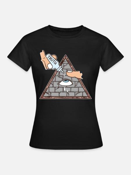 Pyramid Illuminati Alziende oogsamenzwering - Dame-T-shirt - sort