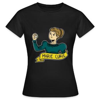 Marie Curie - T-shirt Femme - noir - Devant - AI Model Female 172 dark (172cm)