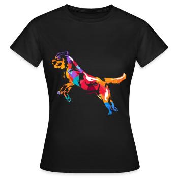 Rottweiler Polygon - Frauen T-Shirt - Schwarz - Vorne - AI Model Female 172 dark (172cm)