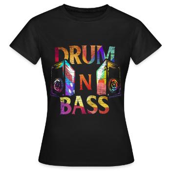 Cadeau Drum n Bass - T-shirt Femme - noir - Devant - AI Model Female 172 dark (172cm)