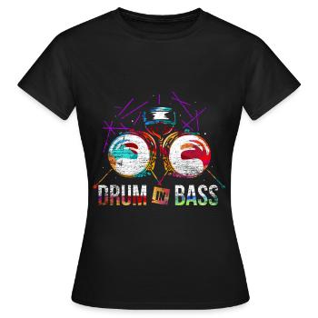 Cadeau Drum n Bass - T-shirt Femme - noir - Devant - AI Model Female 172 dark (172cm)
