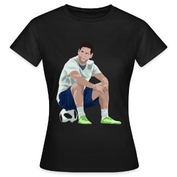 Ballon de foot - T-shirt Femme - noir - Devant - AI Model Female 172 dark (172cm)