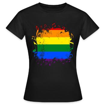 Rainbow Music LGBT Gay Pride - Women's T-Shirt - black - Front - AI Model Female 172 dark (172cm)