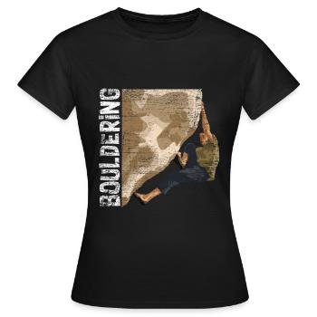 Bouldern Klettern - Frauen T-Shirt - Schwarz - Vorne - AI Model Female 172 dark (172cm)
