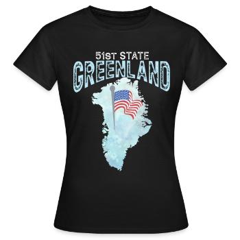 Groenland  51ème État des États-Unis - T-shirt Femme - noir - Devant - AI Model Female 172 dark (172cm)