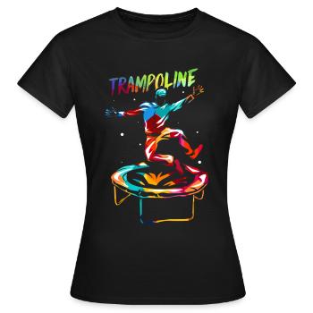 Trampolin - Frauen T-Shirt - Schwarz - Vorne - AI Model Female 172 dark (172cm)