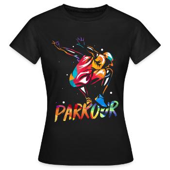 Parkour Traceur - Frauen T-Shirt - Schwarz - Vorne - AI Model Female 172 dark (172cm)