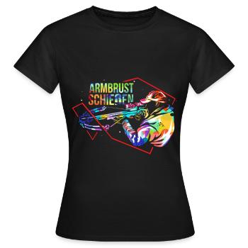 Armbrust Schiessen Geschenk - Frauen T-Shirt - Schwarz - Vorne - AI Model Female 172 dark (172cm)