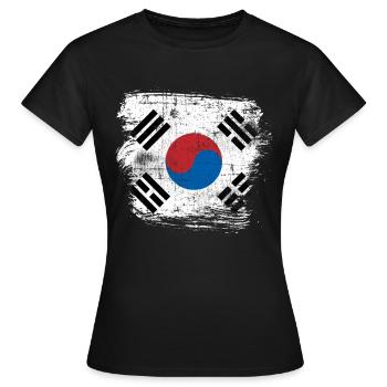 Corée du Sud - T-shirt Femme - noir - Devant - AI Model Female 172 dark (172cm)