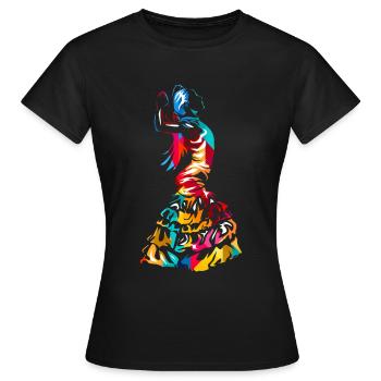 Flamenco - Frauen T-Shirt - Schwarz - Vorne - AI Model Female 172 dark (172cm)