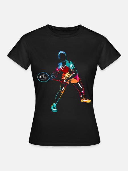 badminton - Dame-T-shirt - sort