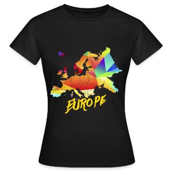 Europe continent - Women's T-Shirt - black - Front - AI Model Female 172 dark (172cm)