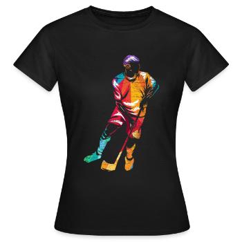 Floorball Geschenk - Frauen T-Shirt - Schwarz - Vorne - AI Model Female 172 dark (172cm)