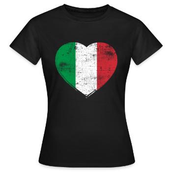Italien Herz - Frauen T-Shirt - Schwarz - Vorne - AI Model Female 172 dark (172cm)