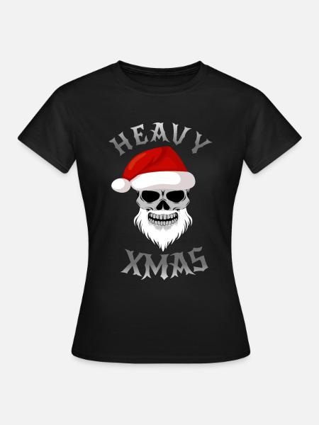 Crâne de Père Noël Noël Heavy Metal - T-shirt Femme - noir