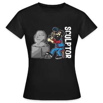 Sculpture Sculptor - Women's T-Shirt - black - Front - AI Model Female 172 dark (172cm)
