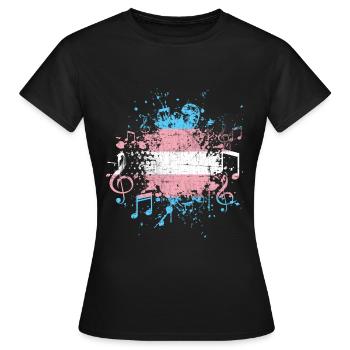 Transgender Musik - Frauen T-Shirt - Schwarz - Vorne - AI Model Female 172 dark (172cm)