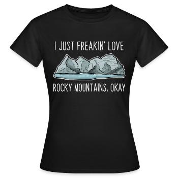 Rocky Mountains - Frauen T-Shirt - Schwarz - Vorne - AI Model Female 172 dark (172cm)