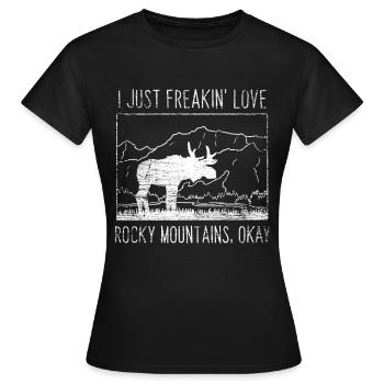Rocky Mountains Geschenk - Frauen T-Shirt - Schwarz - Vorne - AI Model Female 172 dark (172cm)