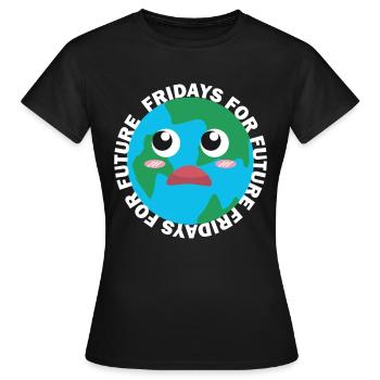 Fridays for Future - Women's T-Shirt - black - Front - AI Model Female 172 dark (172cm)