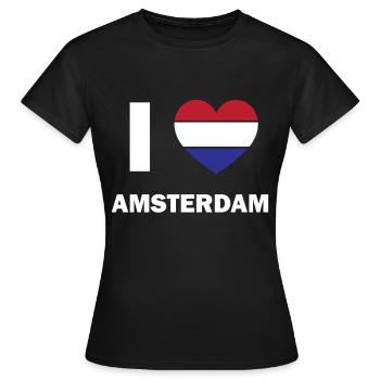I love Amsterdam - Frauen T-Shirt - Schwarz - Vorne - AI Model Female 172 dark (172cm)