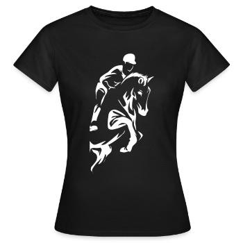Cadeau de spectacle équestre de saut d'obstacles - T-shirt Femme - noir - Devant - AI Model Female 172 dark (172cm)