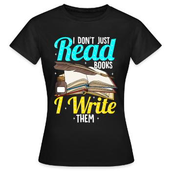 Auteur écrivain livres roman écrit - T-shirt Femme - noir - Devant - AI Model Female 172 dark (172cm)