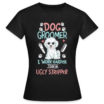 Dog groomer Dog salon Dog hairdressing salon - Women's T-Shirt - black - Front - AI Model Female 172 dark (172cm)