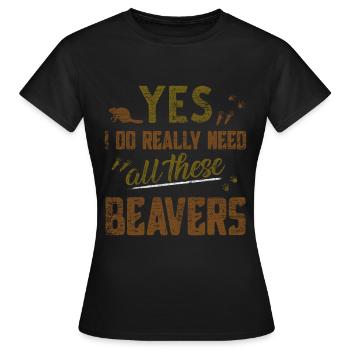 Biber - Frauen T-Shirt - Schwarz - Vorne - AI Model Female 172 dark (172cm)