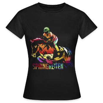 Show jumping show jumper gift - Women's T-Shirt - black - Front - AI Model Female 172 dark (172cm)