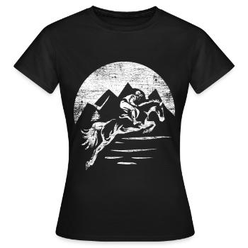 Eventing - Women's T-Shirt - black - Front - AI Model Female 172 dark (172cm)