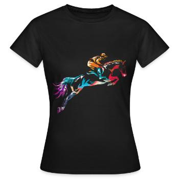 Eventing - Women's T-Shirt - black - Front - AI Model Female 172 dark (172cm)