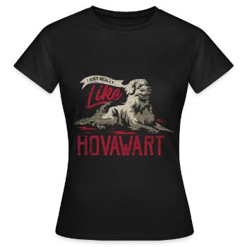 Hovawart Hund - Frauen T-Shirt - Schwarz - Vorne - AI Model Female 172 dark (172cm)