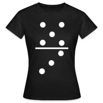 Domino drôle domino - T-shirt Femme - noir - Devant - AI Model Female 172 dark (172cm)