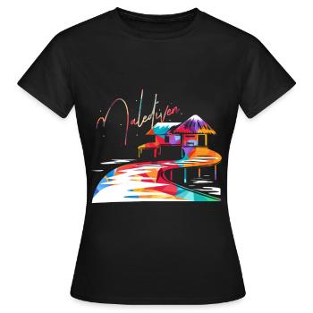 Maldives - T-shirt Femme - noir - Devant - AI Model Female 172 dark (172cm)
