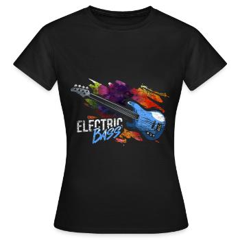E-Bass Geschenk - Frauen T-Shirt - Schwarz - Vorne - AI Model Female 172 dark (172cm)