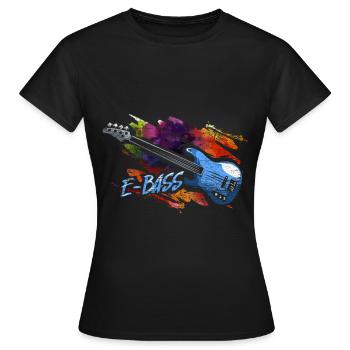 E-Bass Geschenk - Frauen T-Shirt - Schwarz - Vorne - AI Model Female 172 dark (172cm)
