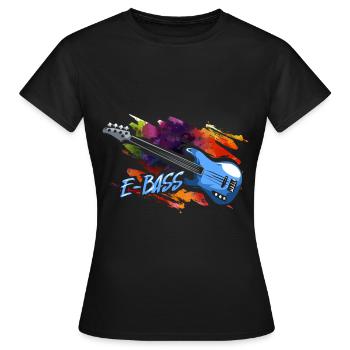 E-Bass - Frauen T-Shirt - Schwarz - Vorne - AI Model Female 172 dark (172cm)