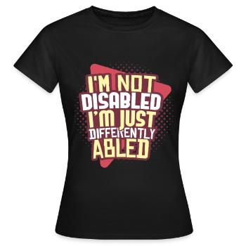 Behinderung Rollstuhl - Frauen T-Shirt - Schwarz - Vorne - AI Model Female 172 dark (172cm)