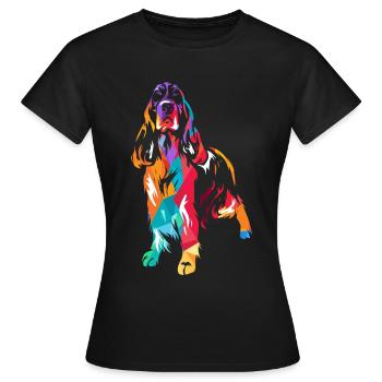 English Springer Spaniel - Frauen T-Shirt - Schwarz - Vorne - AI Model Female 172 dark (172cm)