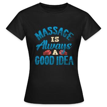 Massage - Frauen T-Shirt - Schwarz - Vorne - AI Model Female 172 dark (172cm)