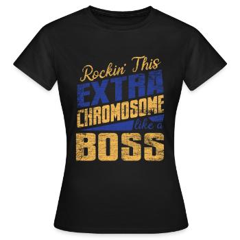 Down syndrome - Women's T-Shirt - black - Front - AI Model Female 172 dark (172cm)