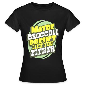 Brokkoli - Frauen T-Shirt - Schwarz - Vorne - AI Model Female 172 dark (172cm)