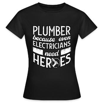 Plumber installer - Women's T-Shirt - black - Front - AI Model Female 172 dark (172cm)