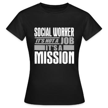 Travailleur social travail social - T-shirt Femme - noir - Devant - AI Model Female 172 dark (172cm)