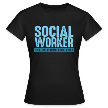 Social worker - Women's T-Shirt - black - Front - AI Model Female 172 dark (172cm)
